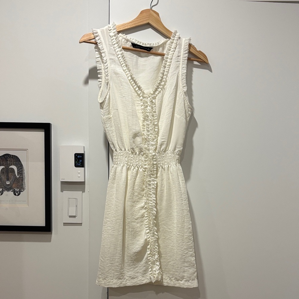 Zara Cream Ruffled Mini Dress